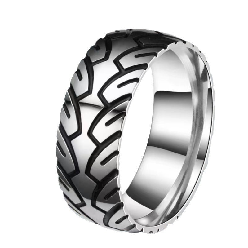 Men's Tire Pattern Vintage Ring