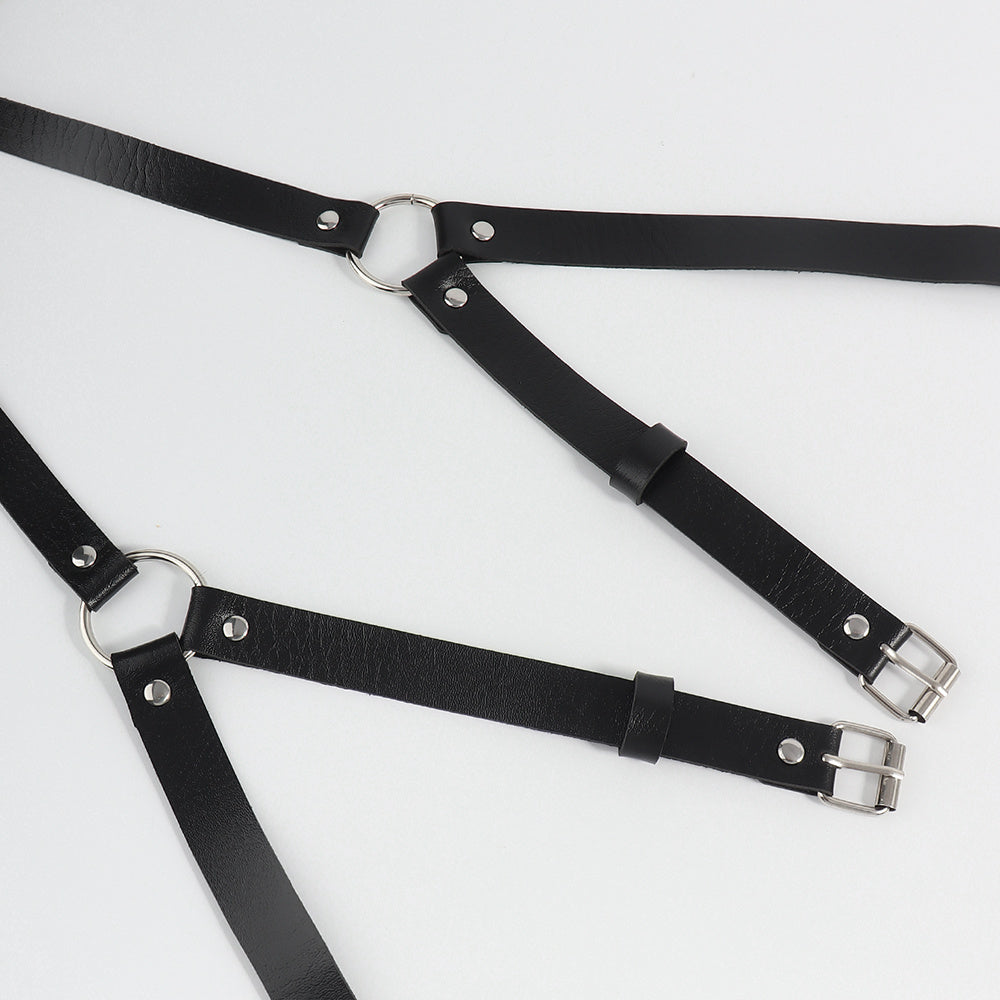 Sexy Bondage Belt Black Leather Strap Hip Harness