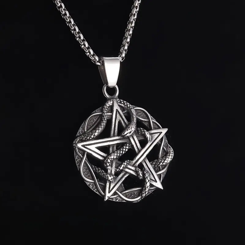 Pentagram Snake Necklace.