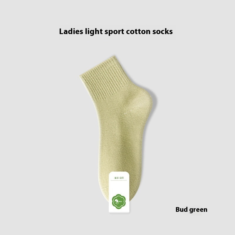 Summer Thin Pure Cotton Deodorant Sweat Absorbing Sports Tube Socks