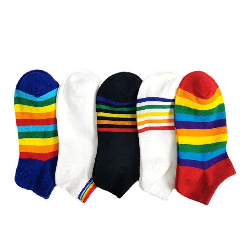 Rainbow Short Tube Low Top Socks