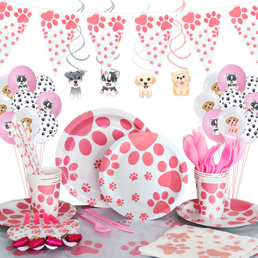 Dog Paw Party Tableware Set