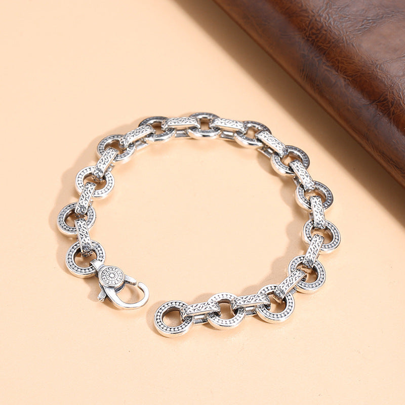 Sterling Silver Antique Ring Buckle Bracelet