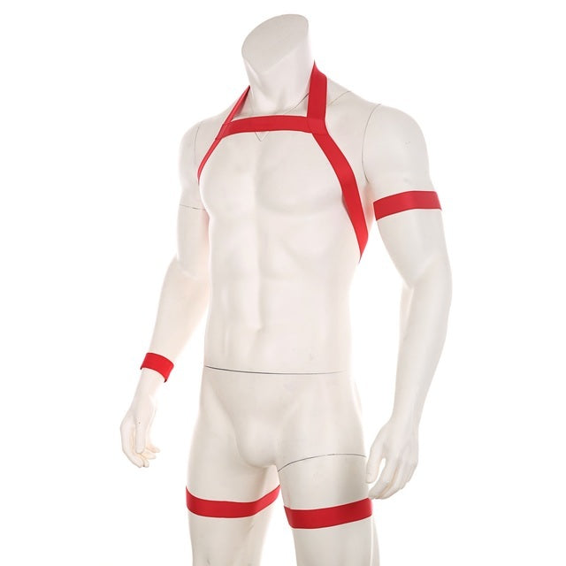 Men's Halterneck With Suspenders Elastic Band Hollow Underwear