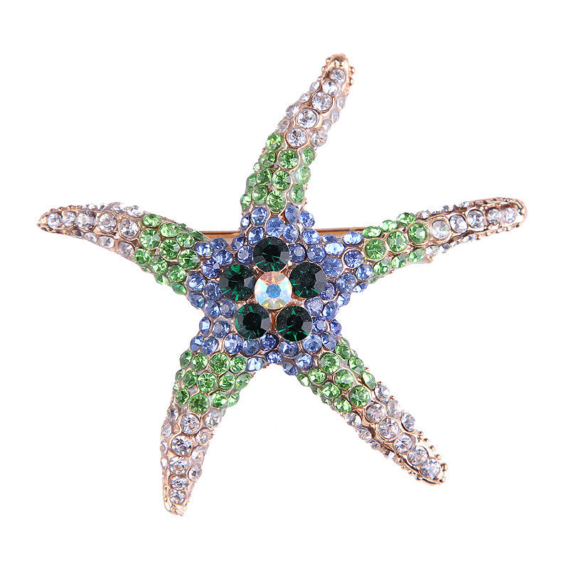 Diamond Starfish Brooch