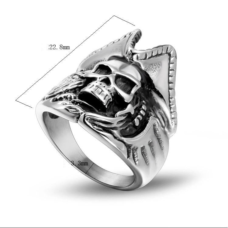 Pirate Skull Titanium Steel Ring