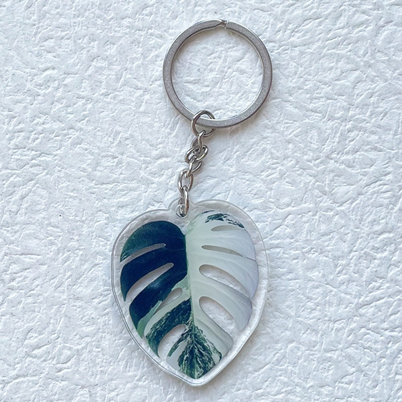 Acrylic Leaf  Keychain