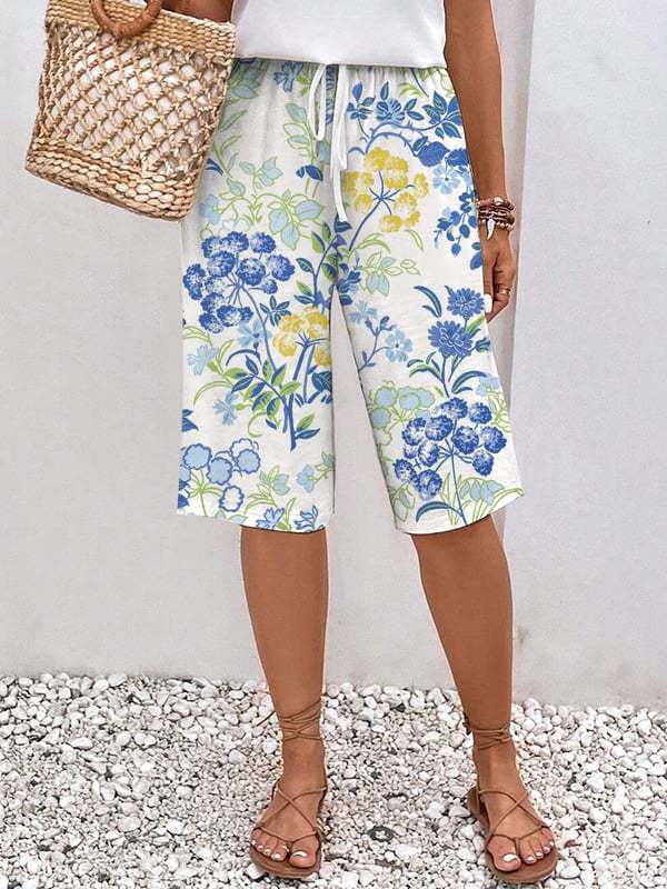 Casual Floral Print Bermuda Shorts