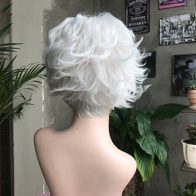 White Chemical Fiber High Temperature Silk Wig