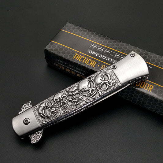 Skulls Stainless Steel Folding Knife