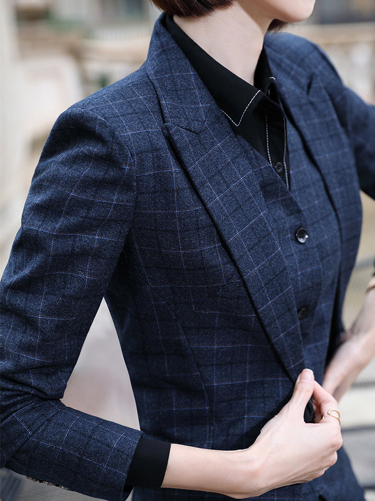 Women's Plaid Business Suit