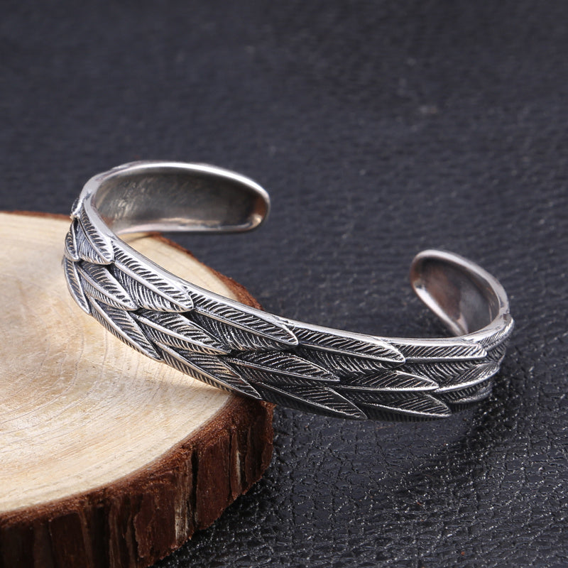 Sterling Silver Feather Bracelet