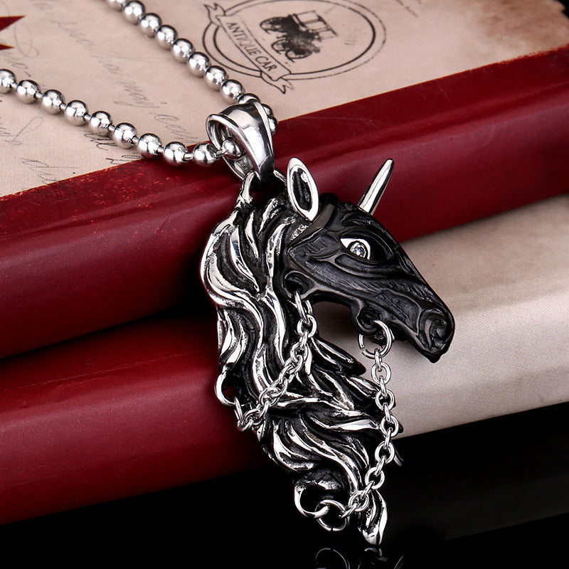 Titanium Steel Horse Necklace