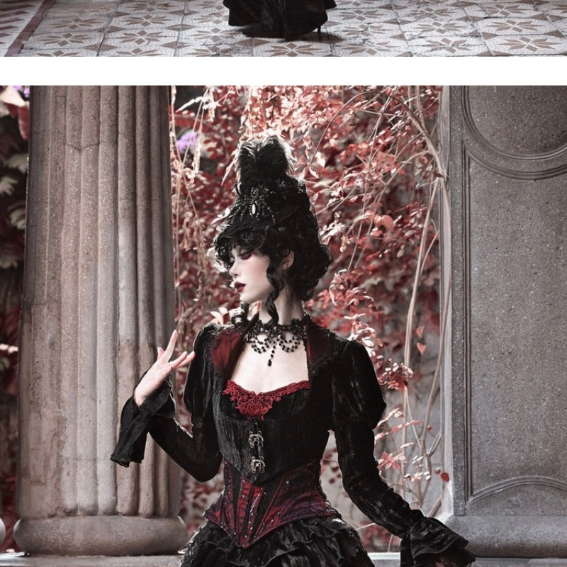 Gothic Velvet Cobweb Court Rococo Coat