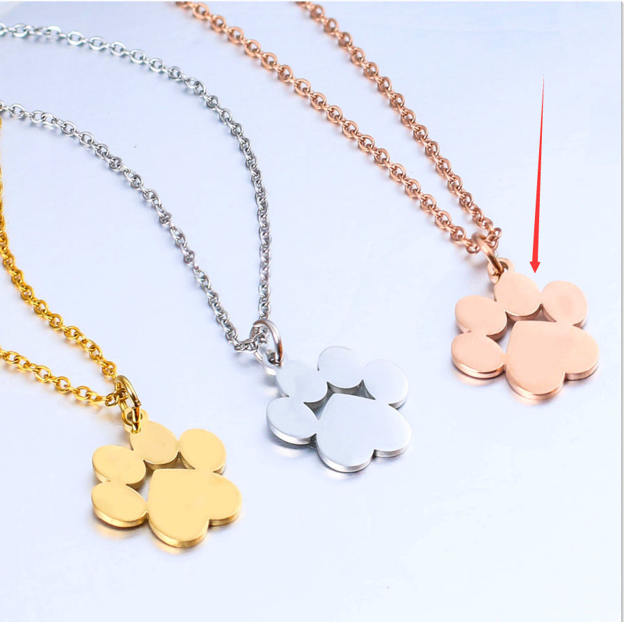 Stainless Steel Pet Paw Necklace