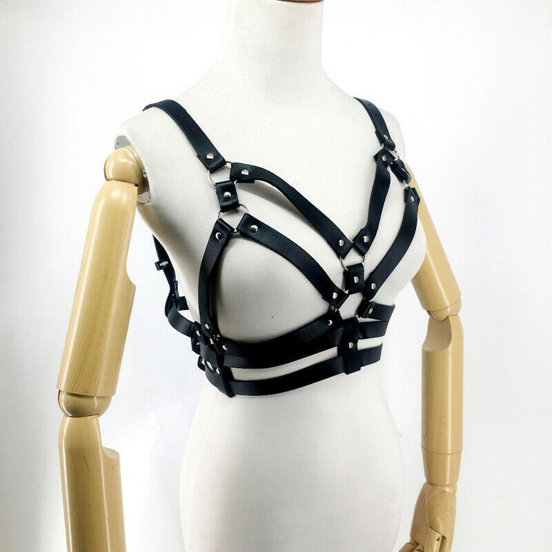 Leather Bra with Body Chains