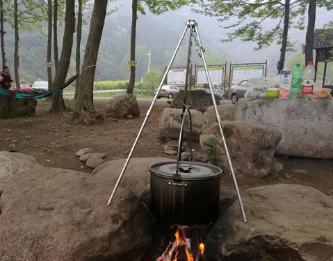 Camping campfire tripod