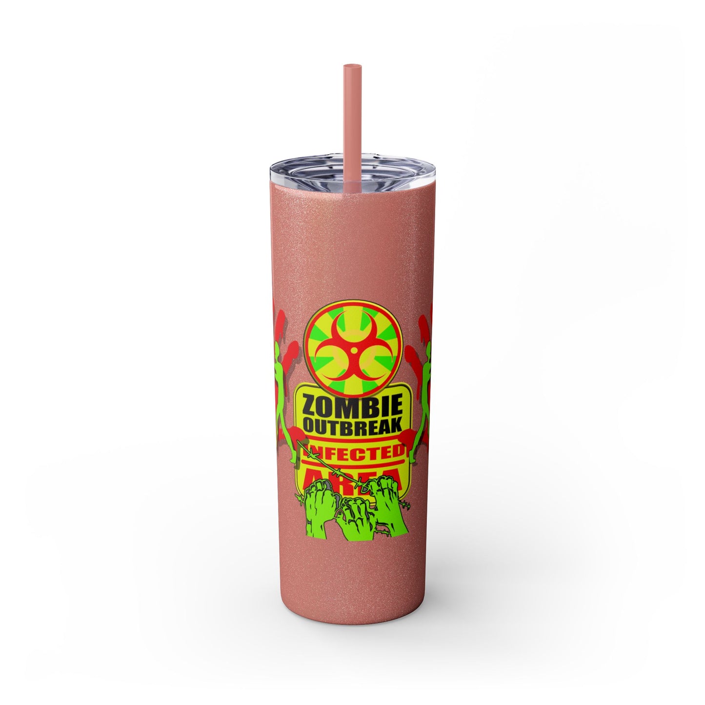 Zombie Zone. 20oz Skinny Tumbler with Straw