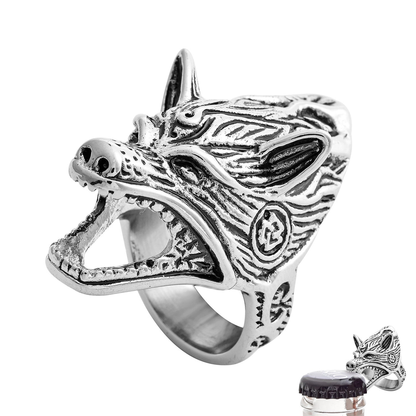 Dual-use Creative Wolf Head Ring