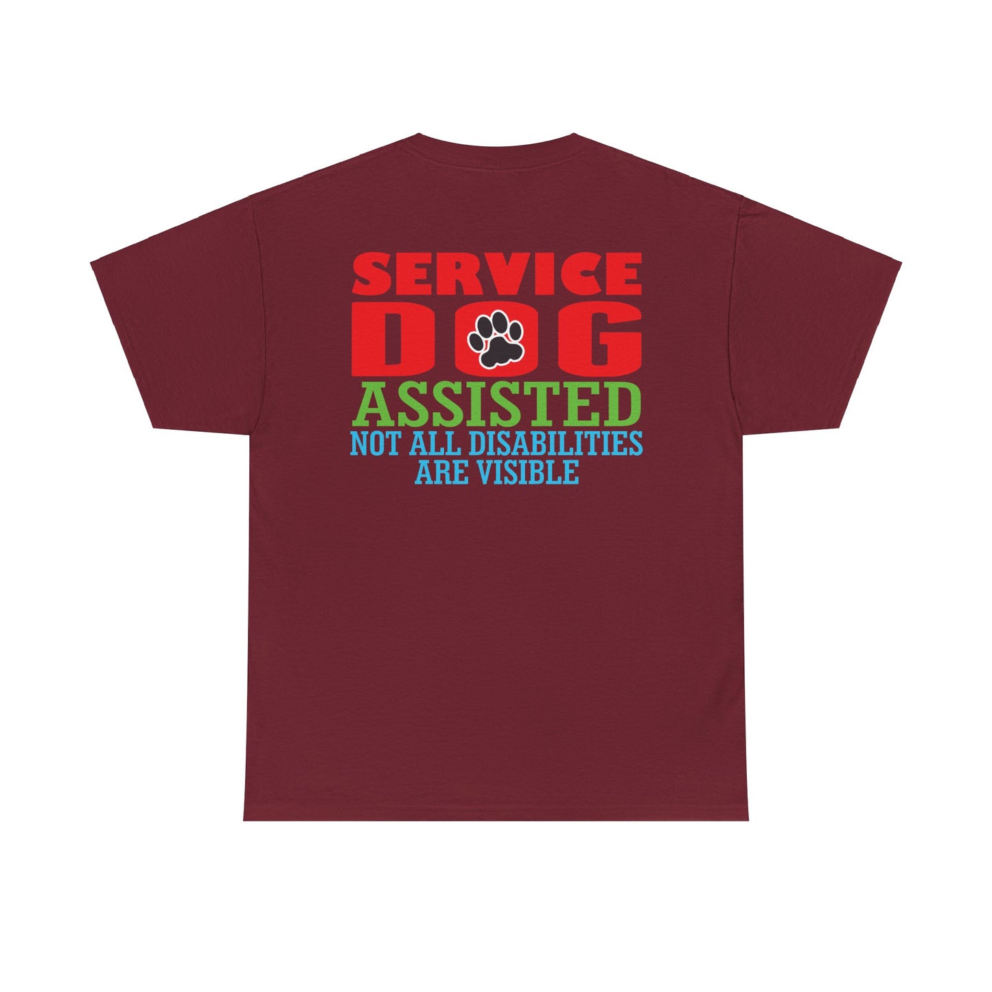 Service Dog Assisted. Heavy Cotton T-Shirt