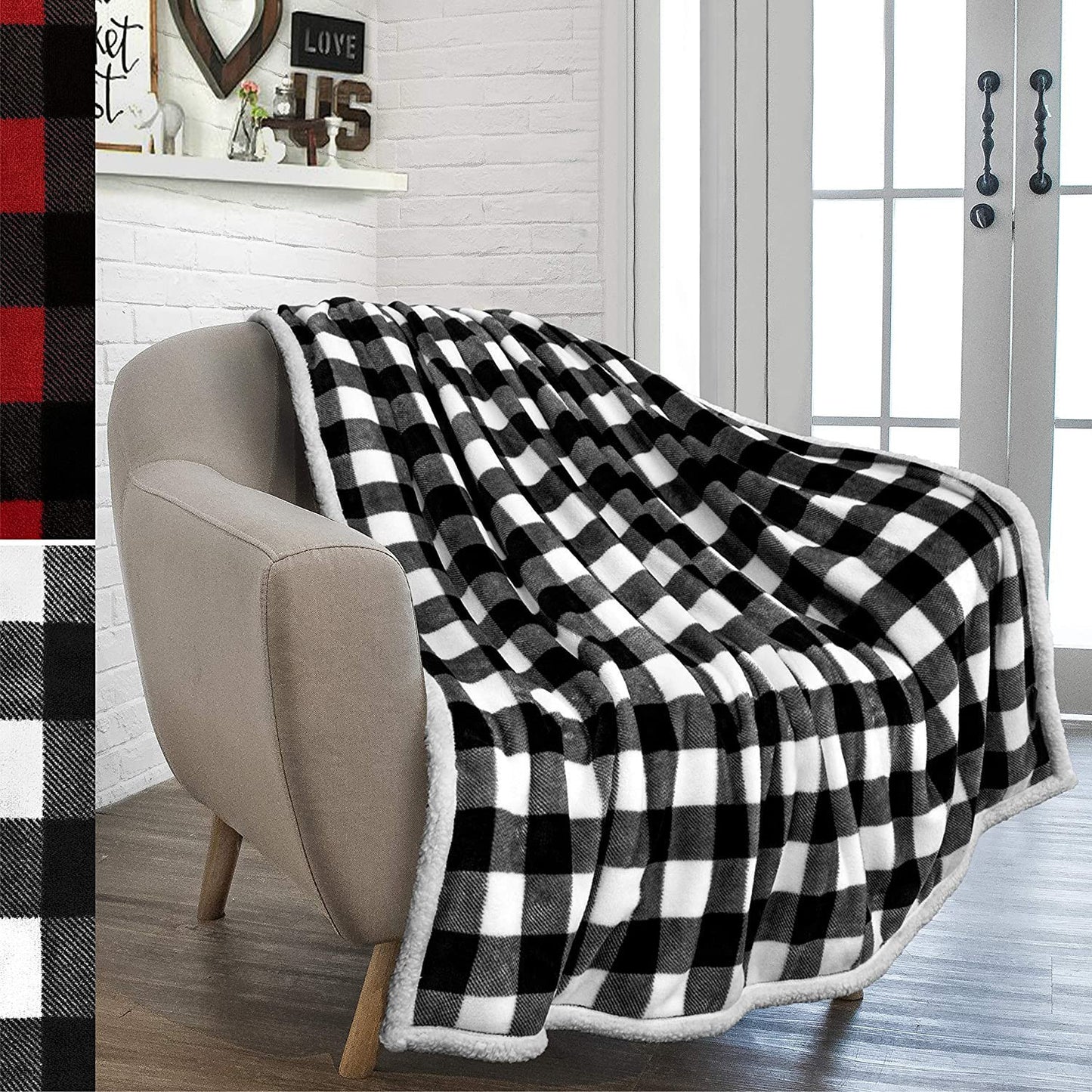 Plaid flannel wool blanket