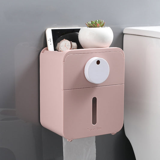 Wall-mounted toilet paper box