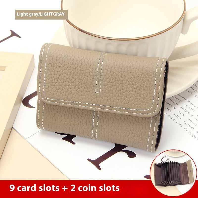 Large Capacity Cowhide Card Holder Wallet