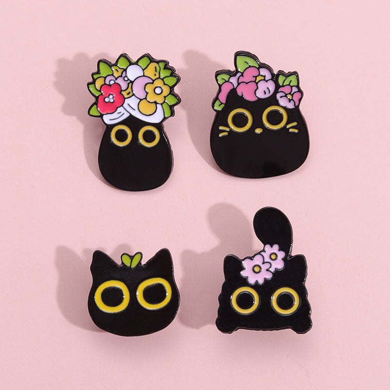 Cartoon Black Cat Pin