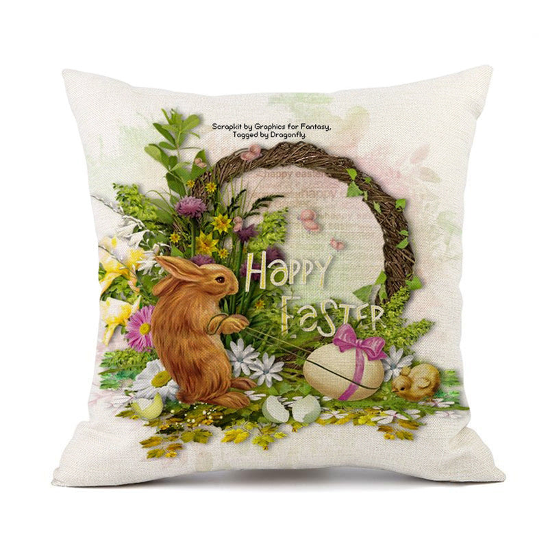 Easter Linen Cushion Case