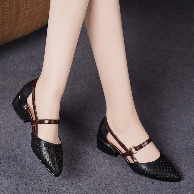 Low Heel Closed Toe Sandals