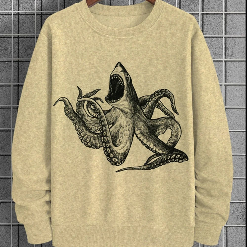 Ocean Creature 3D Digital Printed Round Neck Sweater