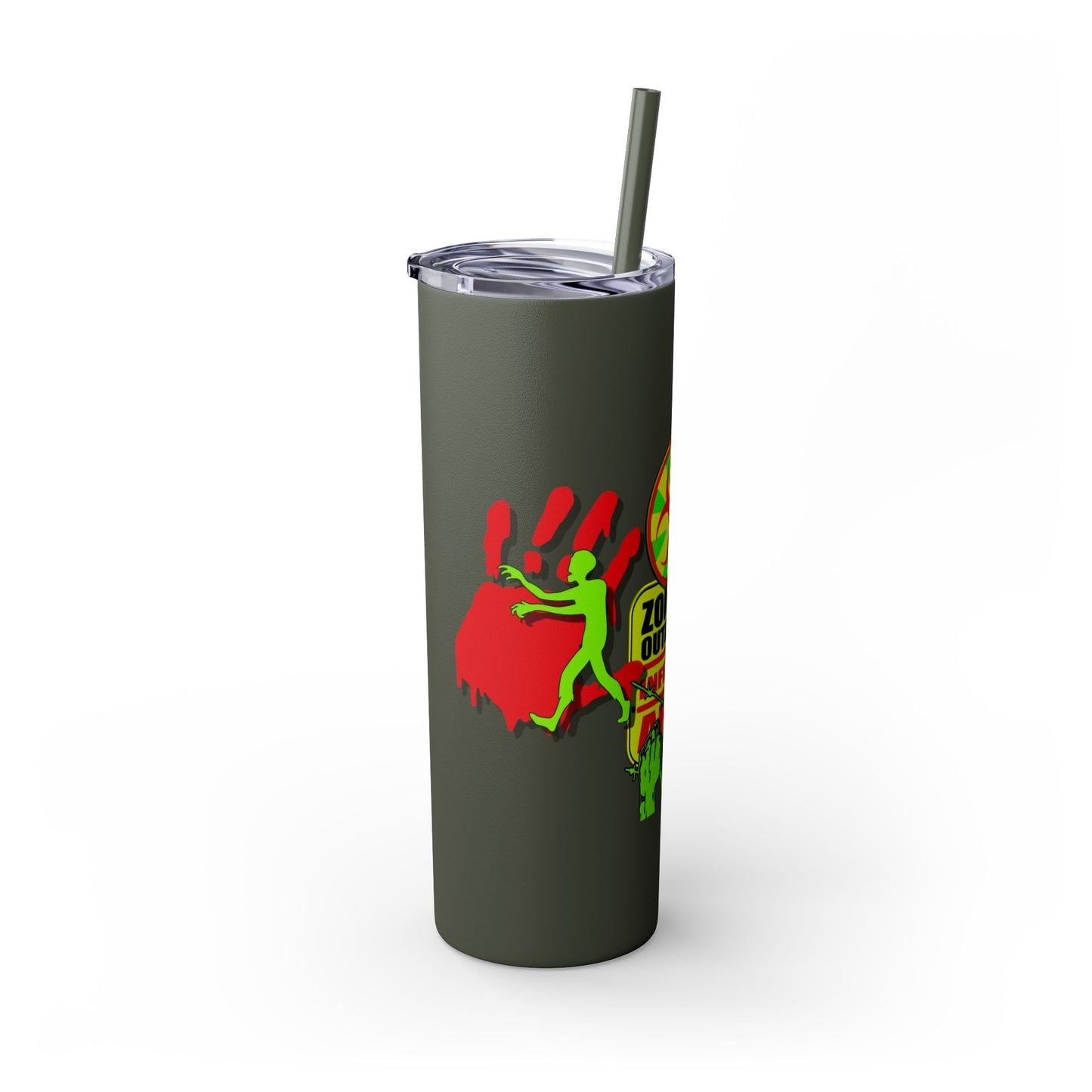 Zombie Zone. 20oz Skinny Tumbler with Straw