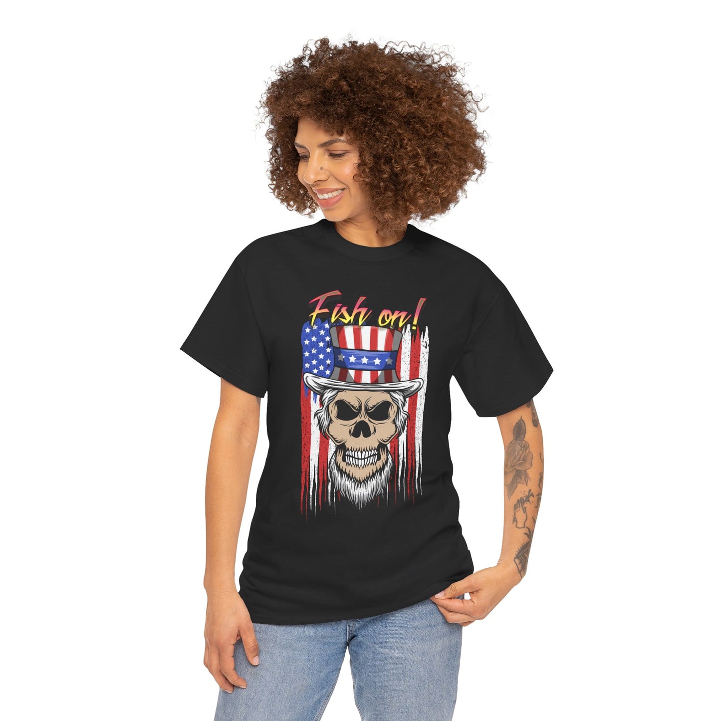 All American Fish on. Heavy Cotton T-Shirt