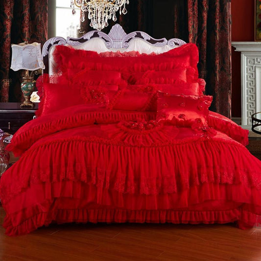 Wedding Four-piece Lace Bedding