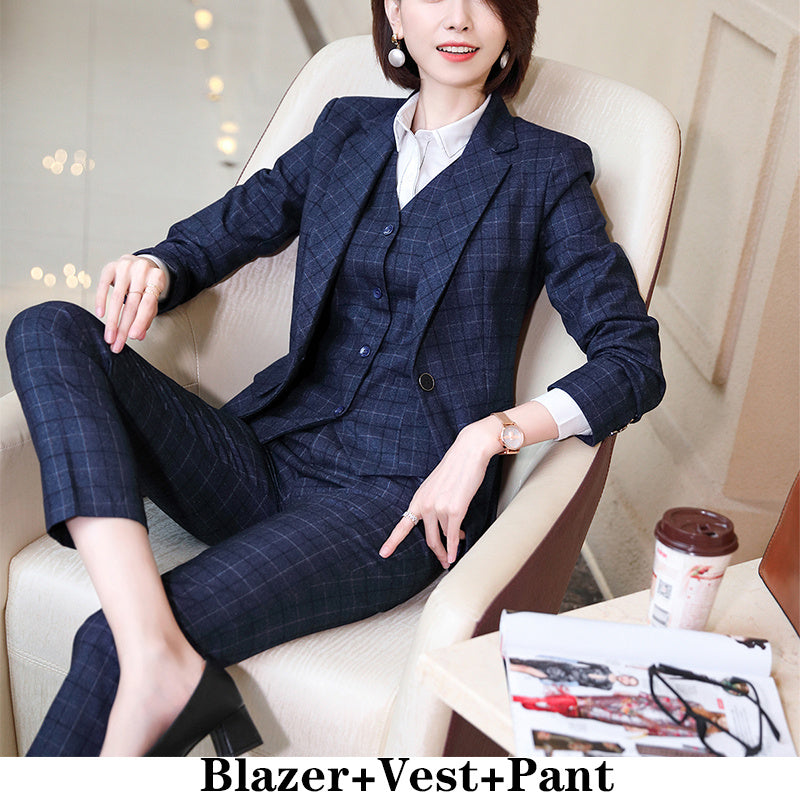 Women's Plaid Business Suit