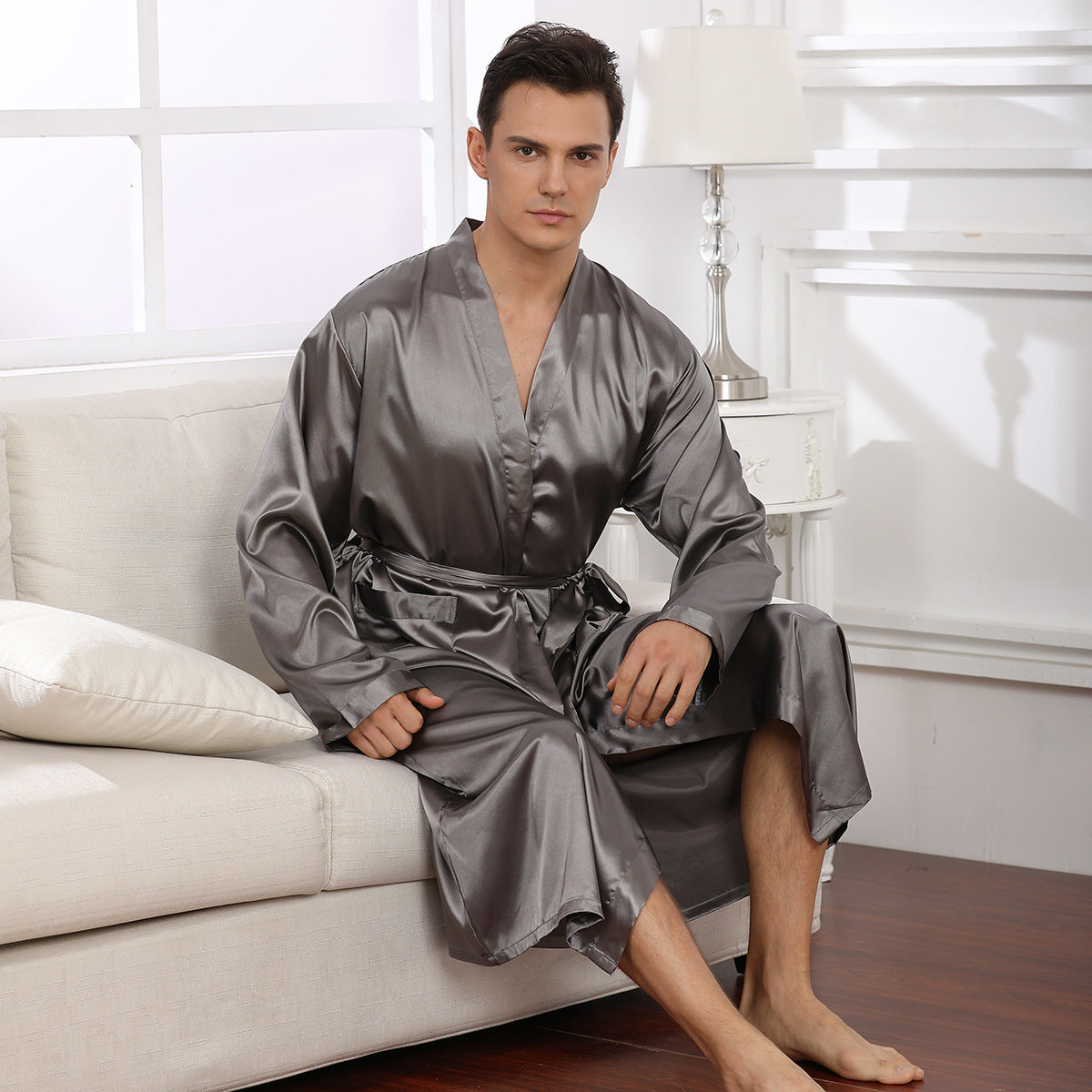 Ultra-thin Cardigan Men's Robe