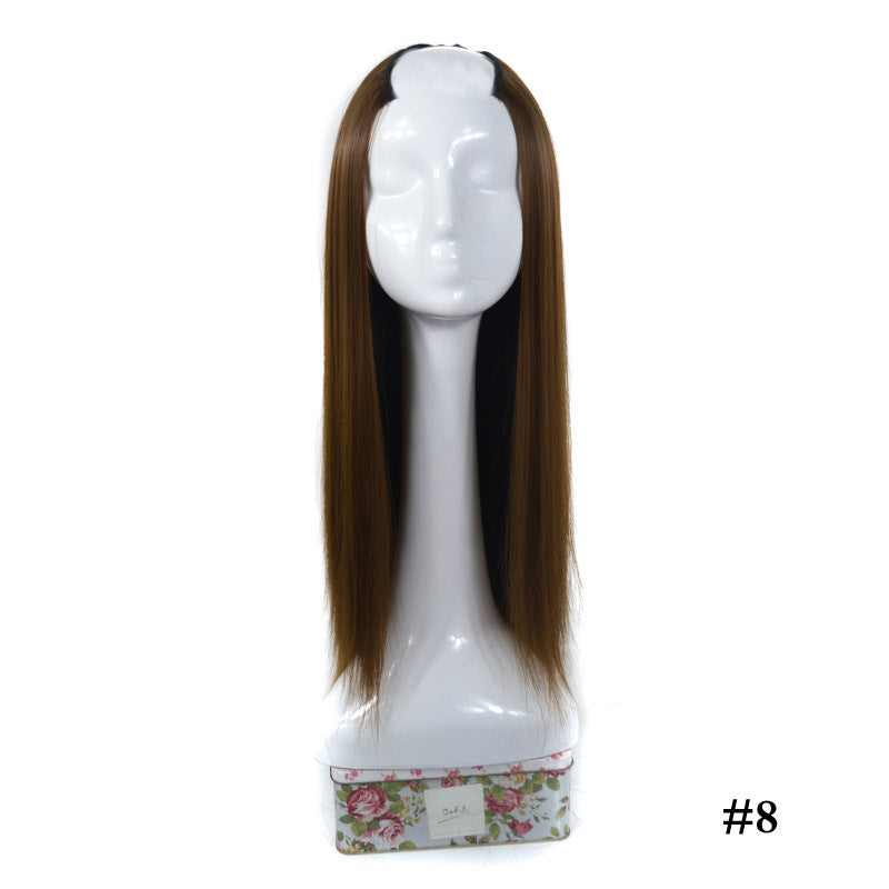 Long Straight Hair U-shaped Half Headgear