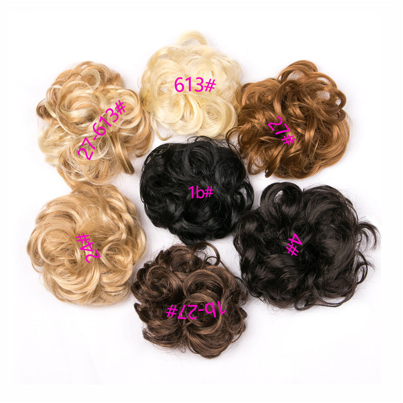 Popular hair bun fluffy natural drawstring fiber hair