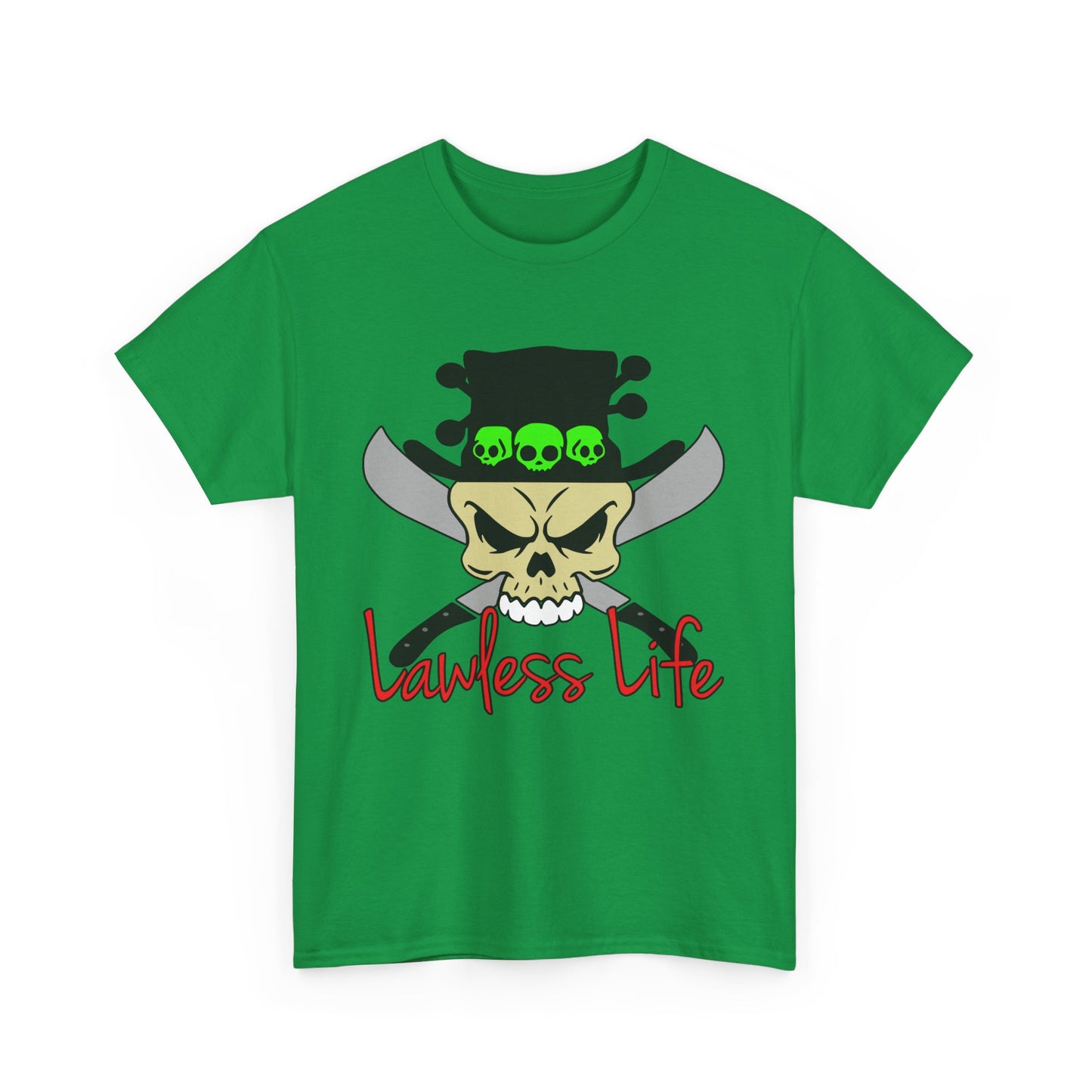 Lawless Life VooDoo Skull. Heavy Cotton T-Shirt