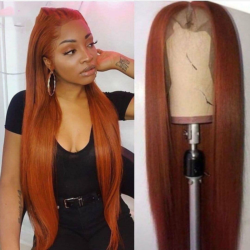 Dark Orange Straight Wig