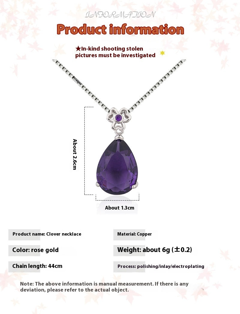 Drop-shaped Amethyst Necklace