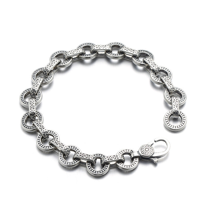 Sterling Silver Antique Ring Buckle Bracelet