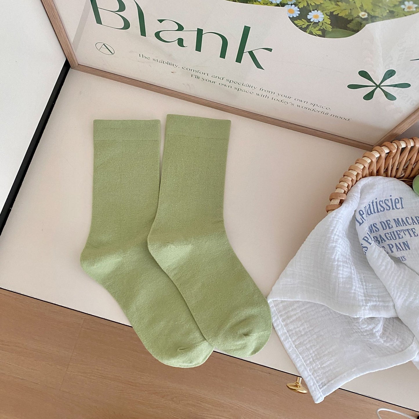 Pure Cotton Mid-calf Length Socks