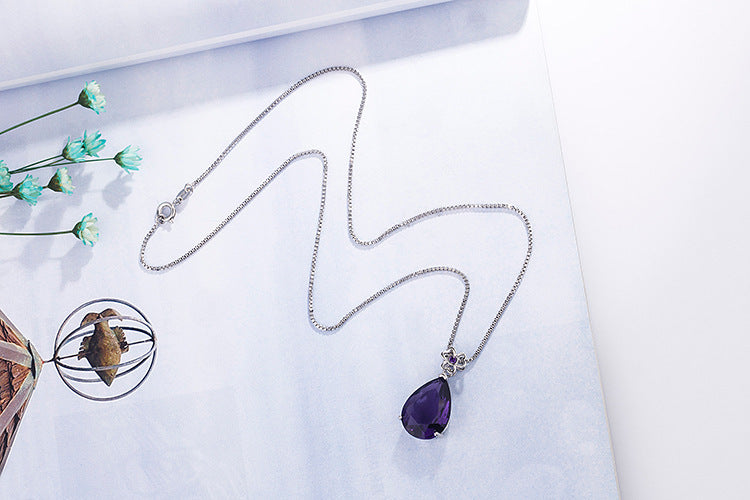 Drop-shaped Amethyst Necklace