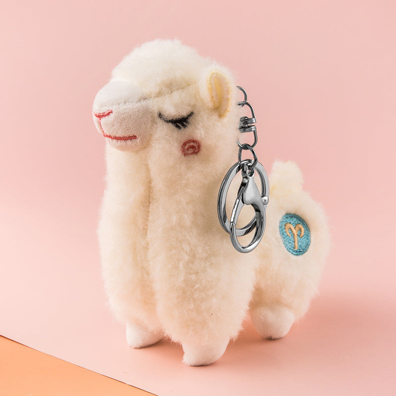 Plush Alpaca Keychain