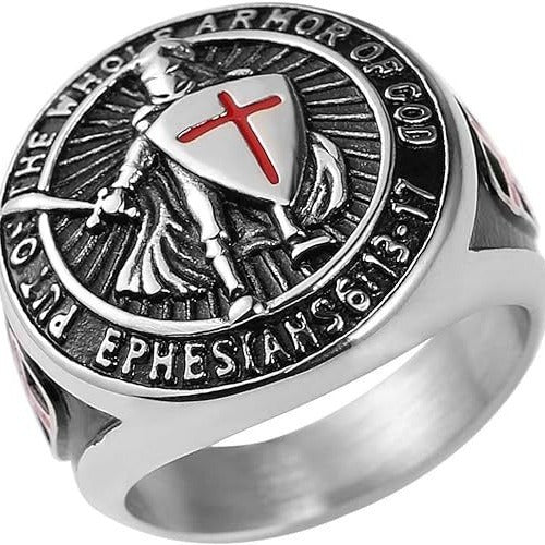 Men's Templar Shield Titanium Steel Ring