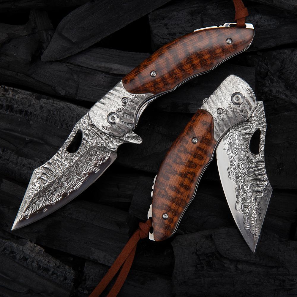 Durable Damascus Folding Knife