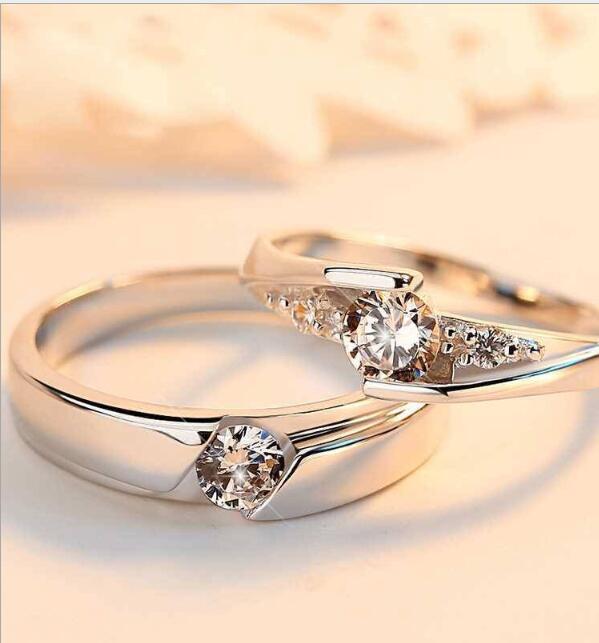 Simulation Diamond Couple Rings Set