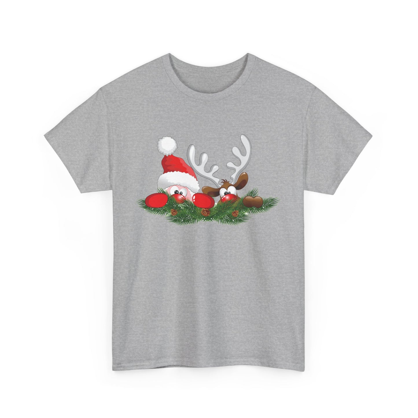 Peeking Santa. Heavy Cotton T-Shirt