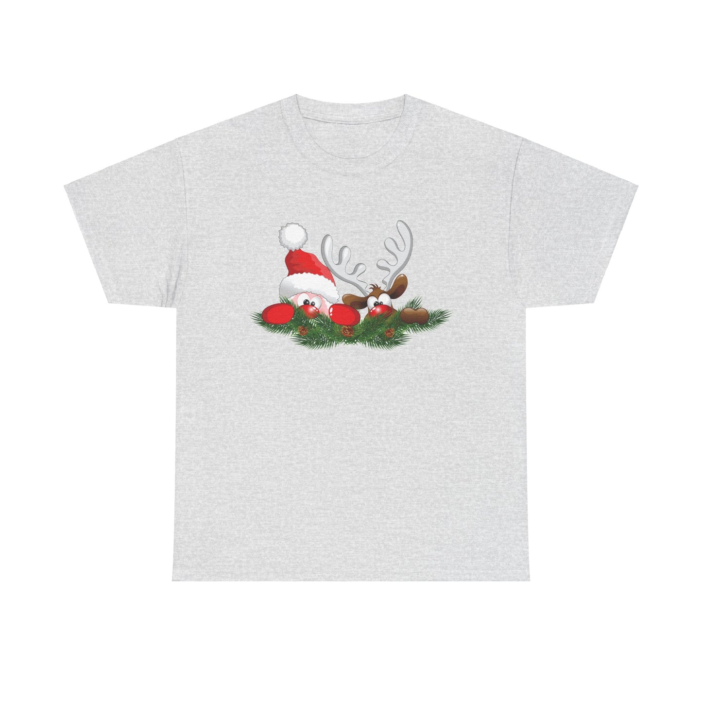 Peeking Santa. Heavy Cotton T-Shirt